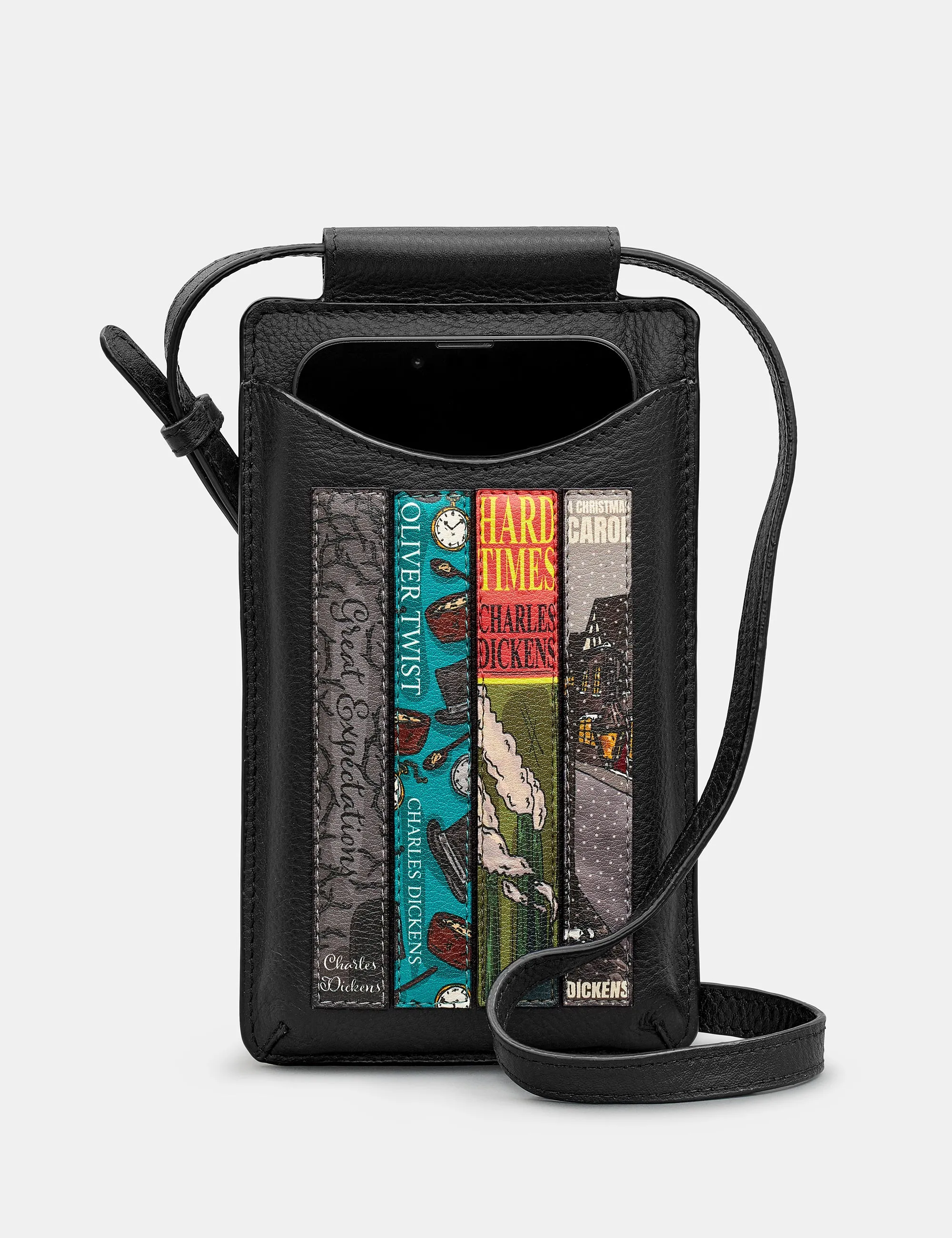 Dickens Bookworm Black Leather Phone Case