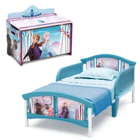 Disney Frozen 2-Piece Toddler Bedroom Set - Includes Toddler Bed and Deluxe Toy Box