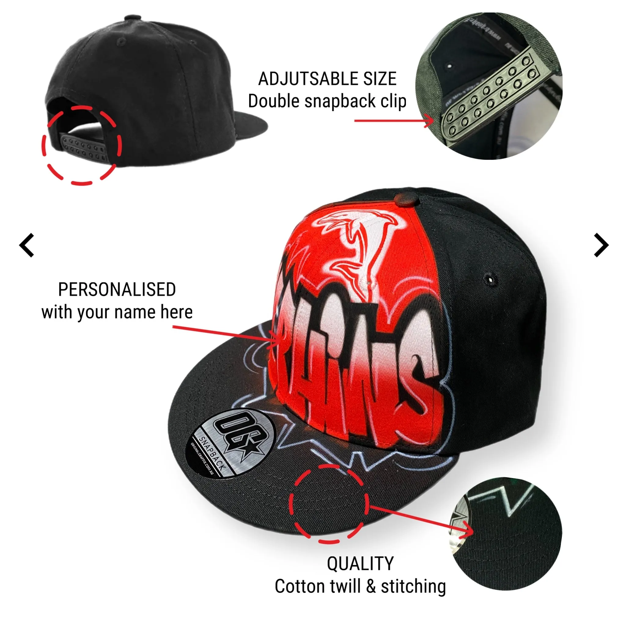 Dolphins Graffiti Name Snapback Cap