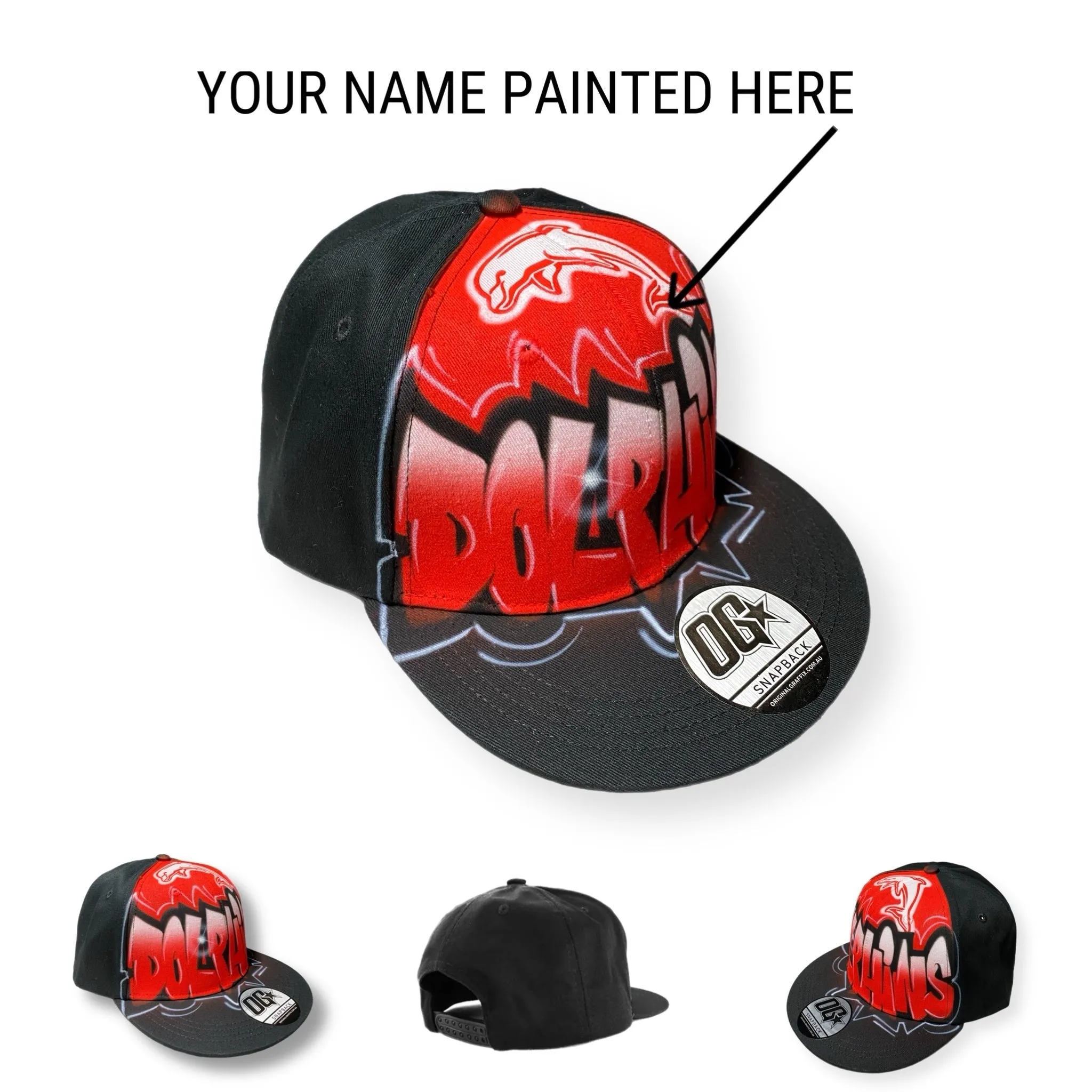 Dolphins Graffiti Name Snapback Cap