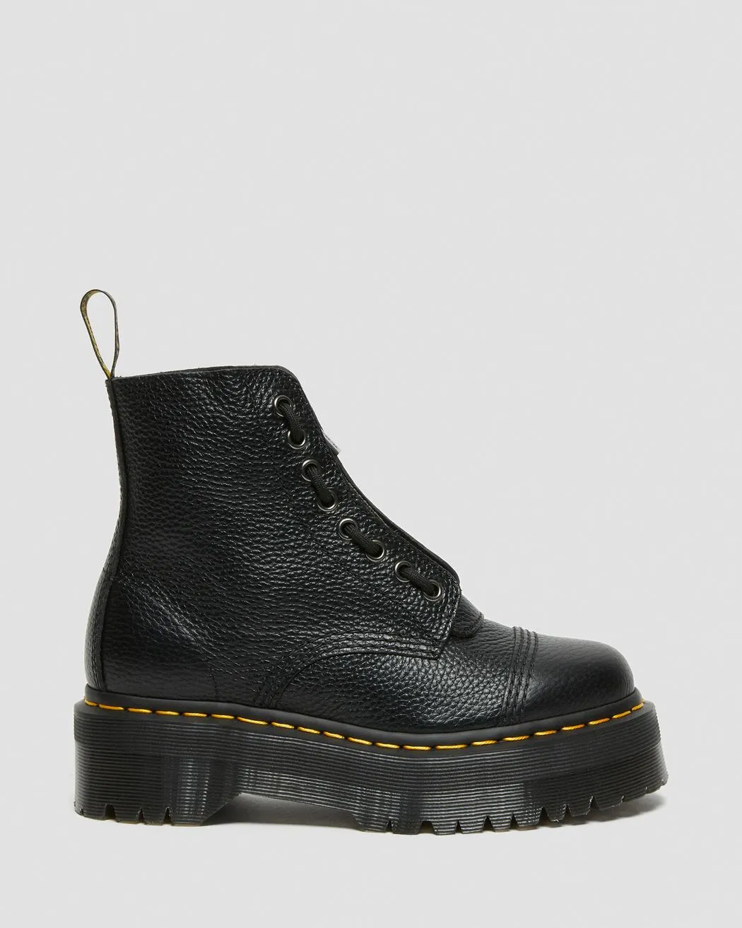 Dr. Martens Women's SINCLAIR MILLED NAPPA LEATHER PLATFORM BOOTS (Black)