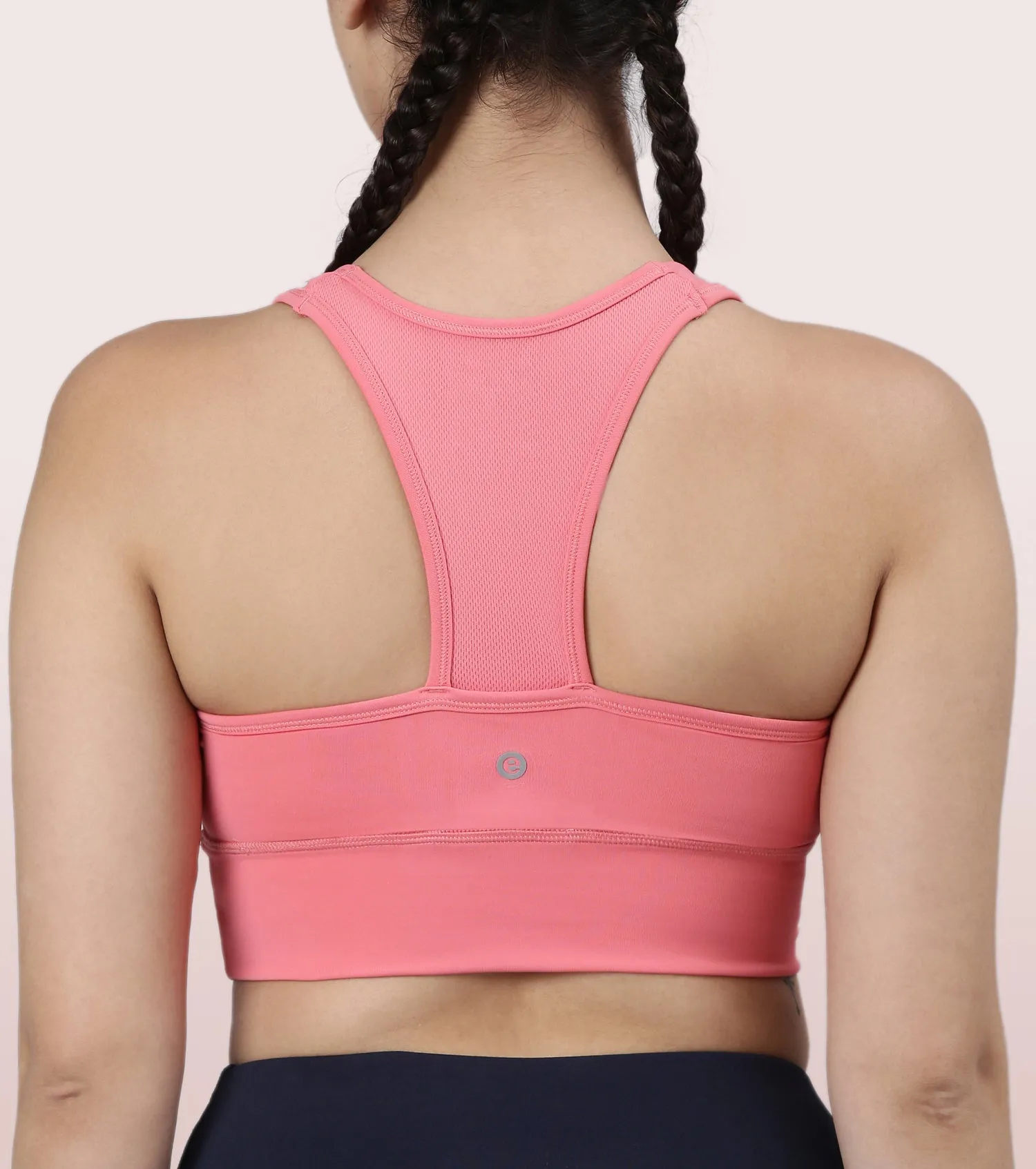 Enamor Basic Workout Sports Bra | Medium Impact Dry Fit Longline Bra For Women | A202