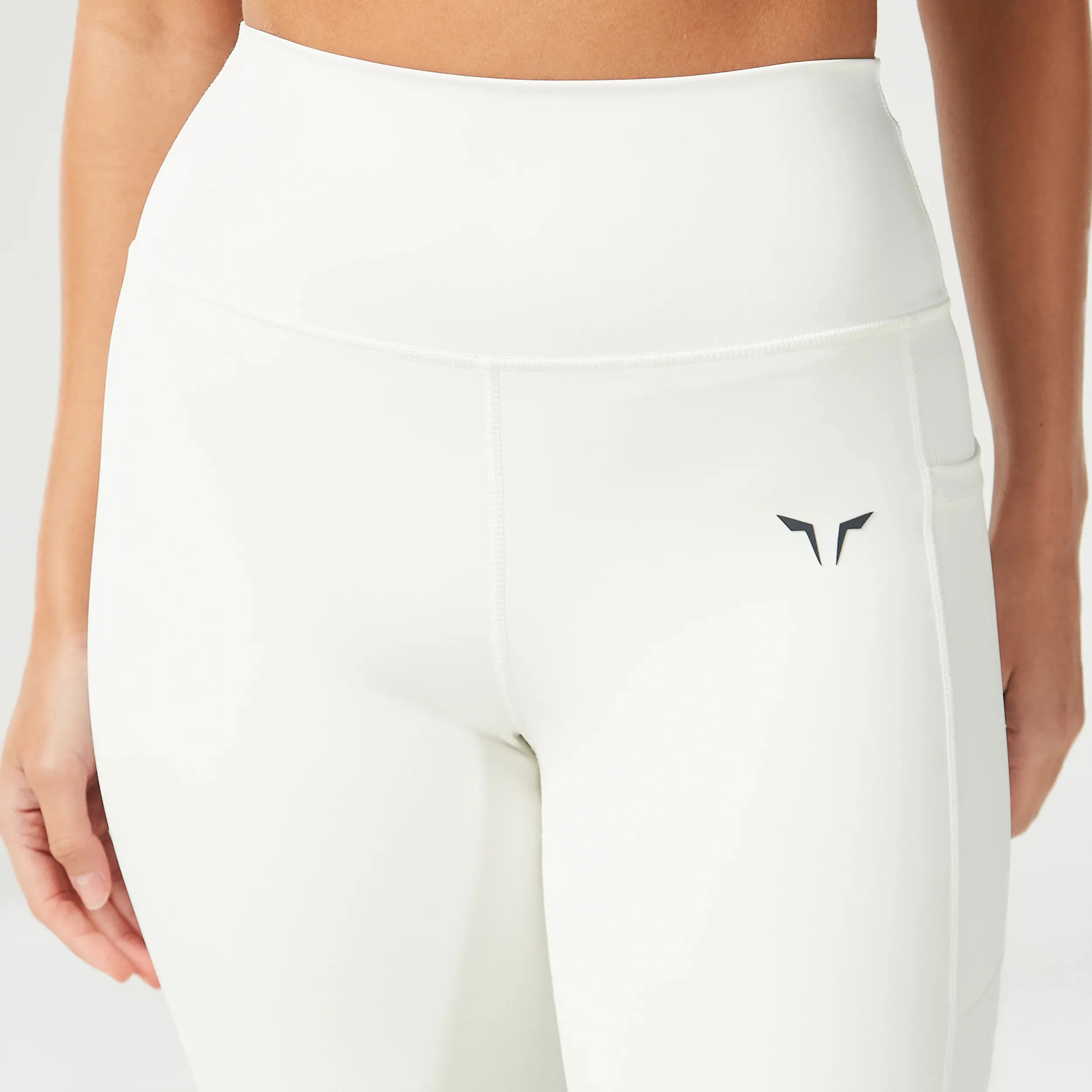 Essential Cropped Double Layered Leggings 24" - Pearl White