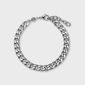 Essentielle Flat Curb Chain Bracelet Silver Colour