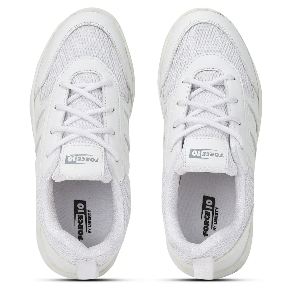 Force 10 By Liberty Kids SKOLGAME-L White School Lacing Shoes