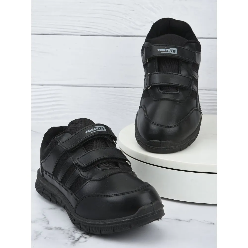 Force 10 Non Lacing School Shoes For Kids (Black) GOLA-03 By Liberty