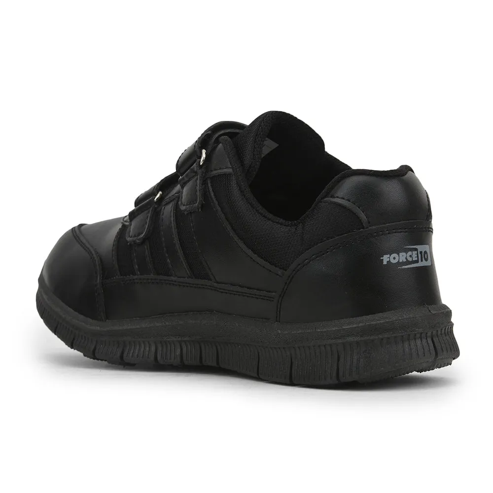 Force 10 Non Lacing School Shoes For Kids (Black) GOLA-03 By Liberty