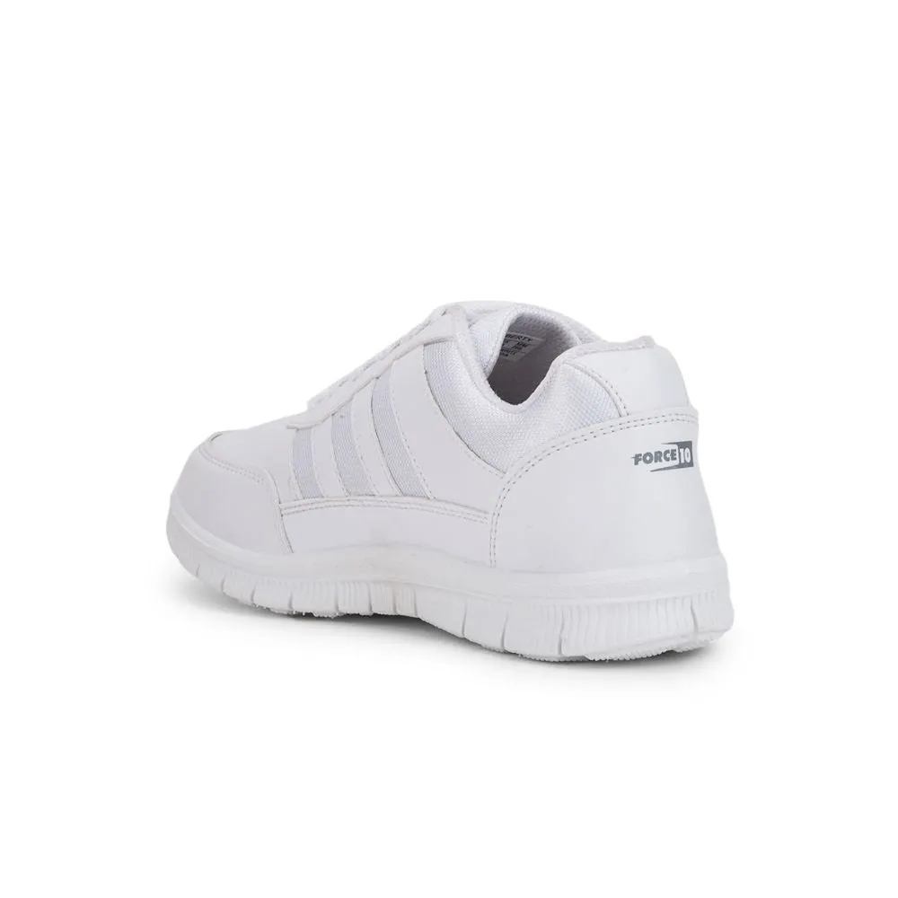 Force 10 School Lacing Shoe For Kids ( White ) Gola-03L By Liberty