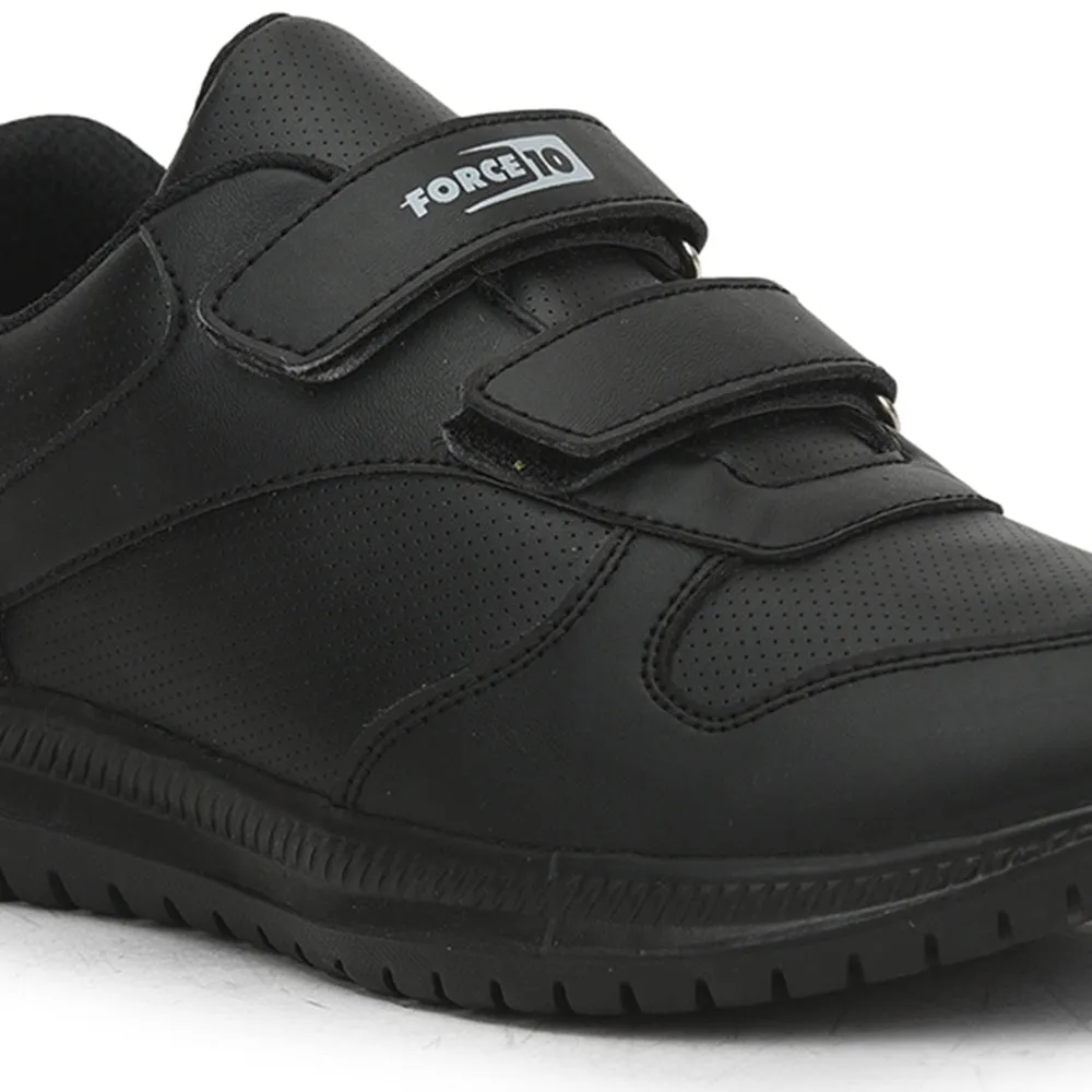 Force 10 School Non Lacing Shoes For Kids (Black) SKOLPRO-V By Liberty