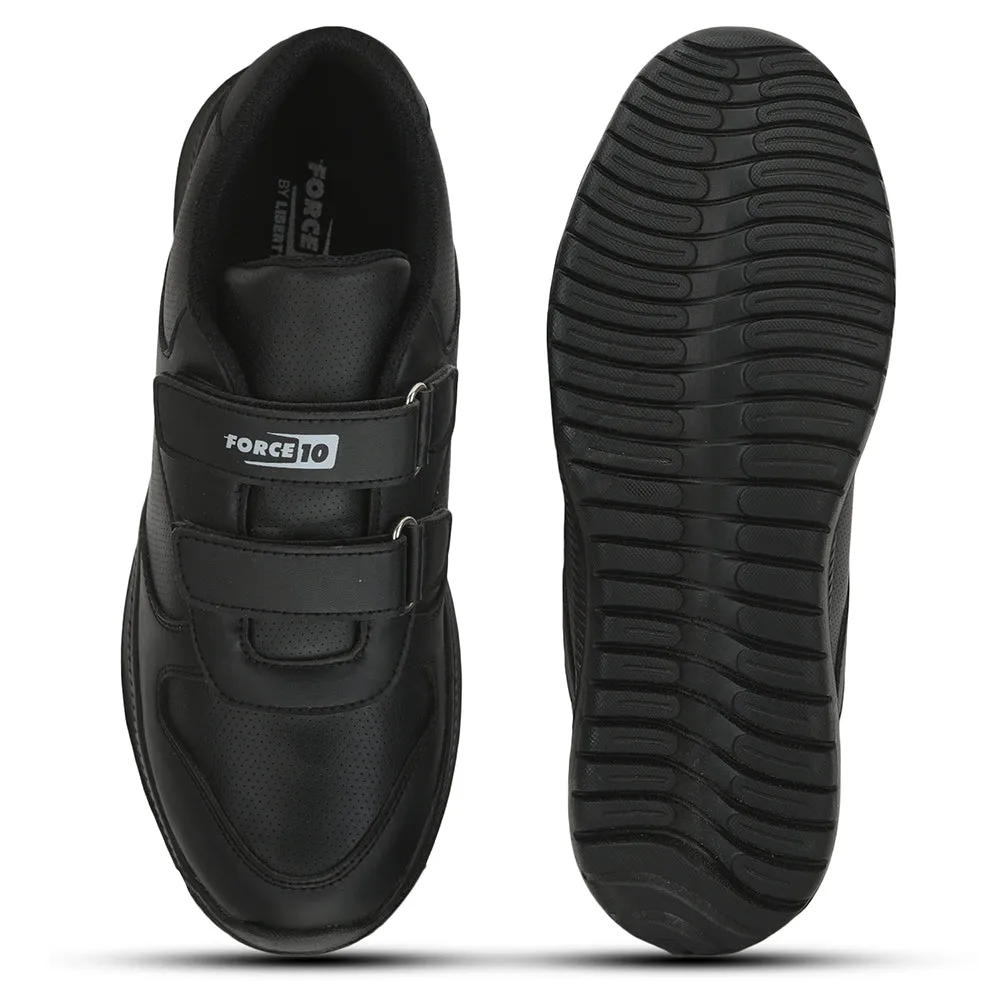 Force 10 School Non Lacing Shoes For Kids (Black) SKOLPRO-V By Liberty