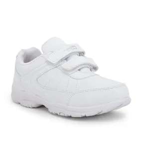 Force 10 (White) Velcro School Shoes For Kids SCHZONE-DV By Liberty