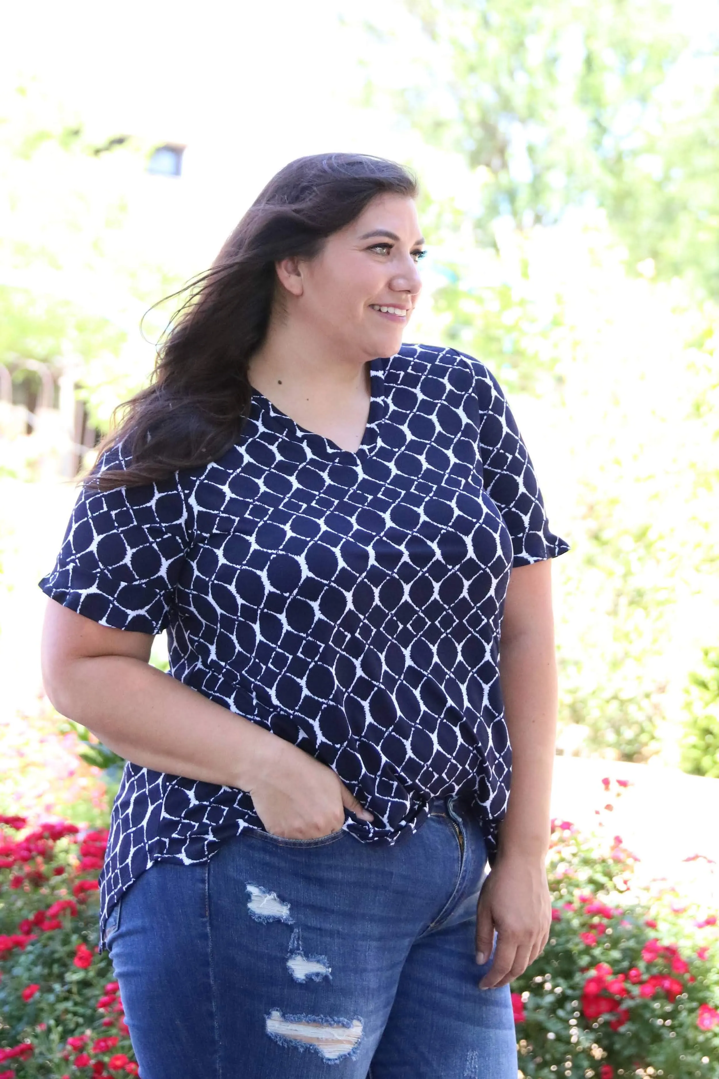 Gianna Navy Top