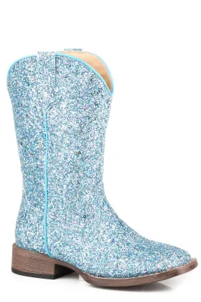 Girl's Roper Blue Multi Glitter Western Boot