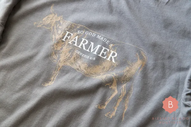 God Made a Farmer Men's Catholic t-shirt