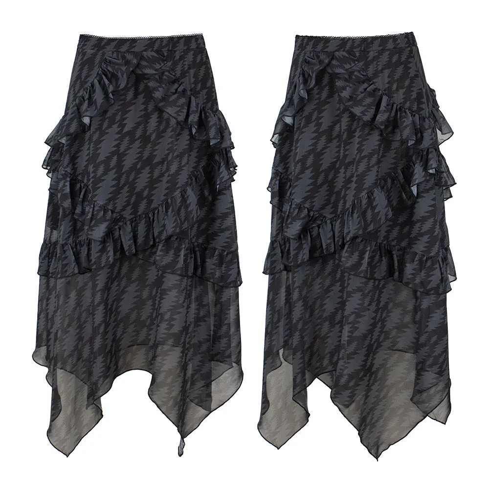 Grateful Dead | Skirt | Ruffle Allover Bolt in Black