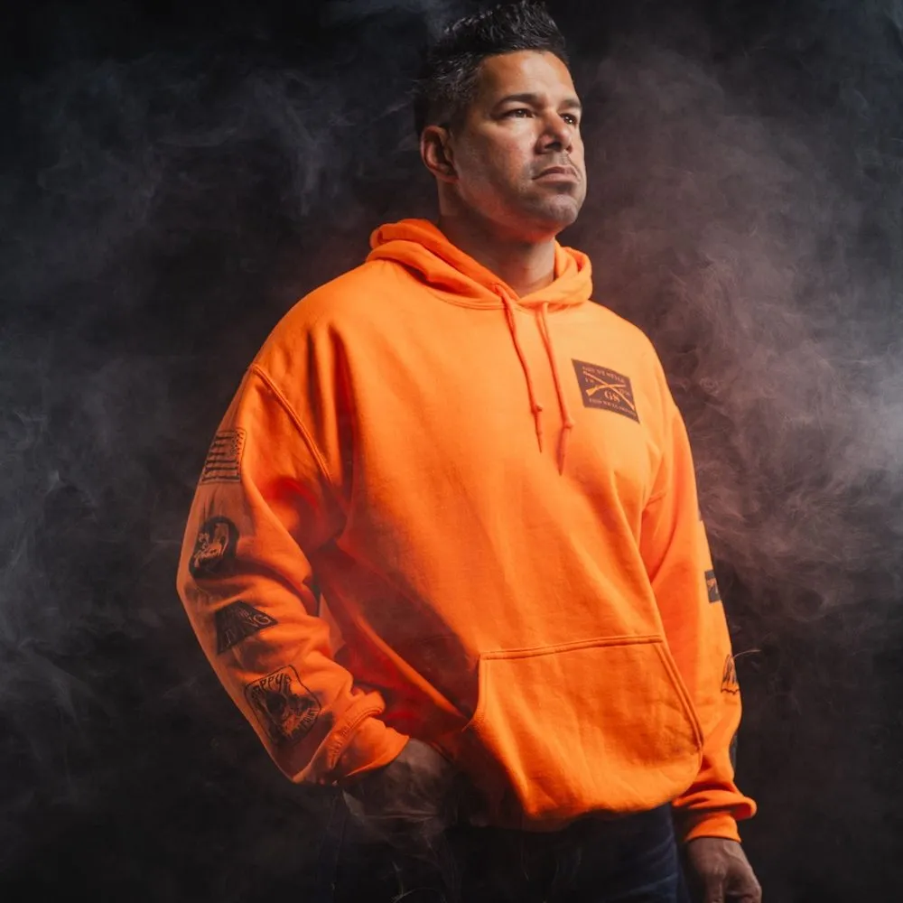 Halloween Patch Hoodie - Safety Orange