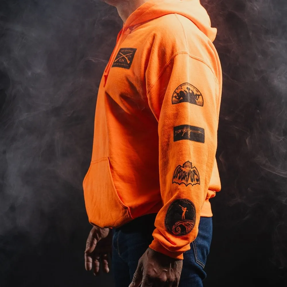 Halloween Patch Hoodie - Safety Orange