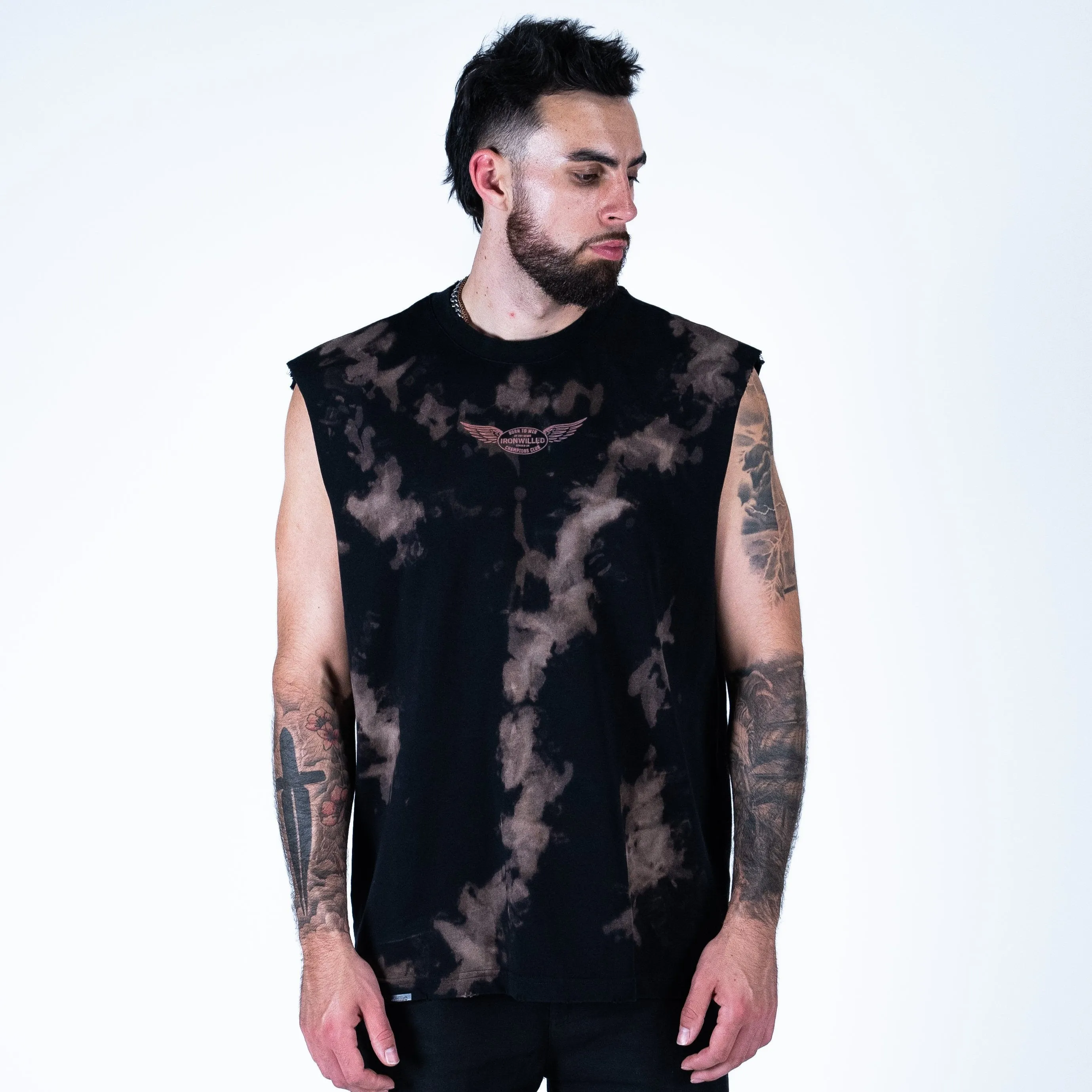 ICON CUTOFF TANK - BLEACHED BLACK