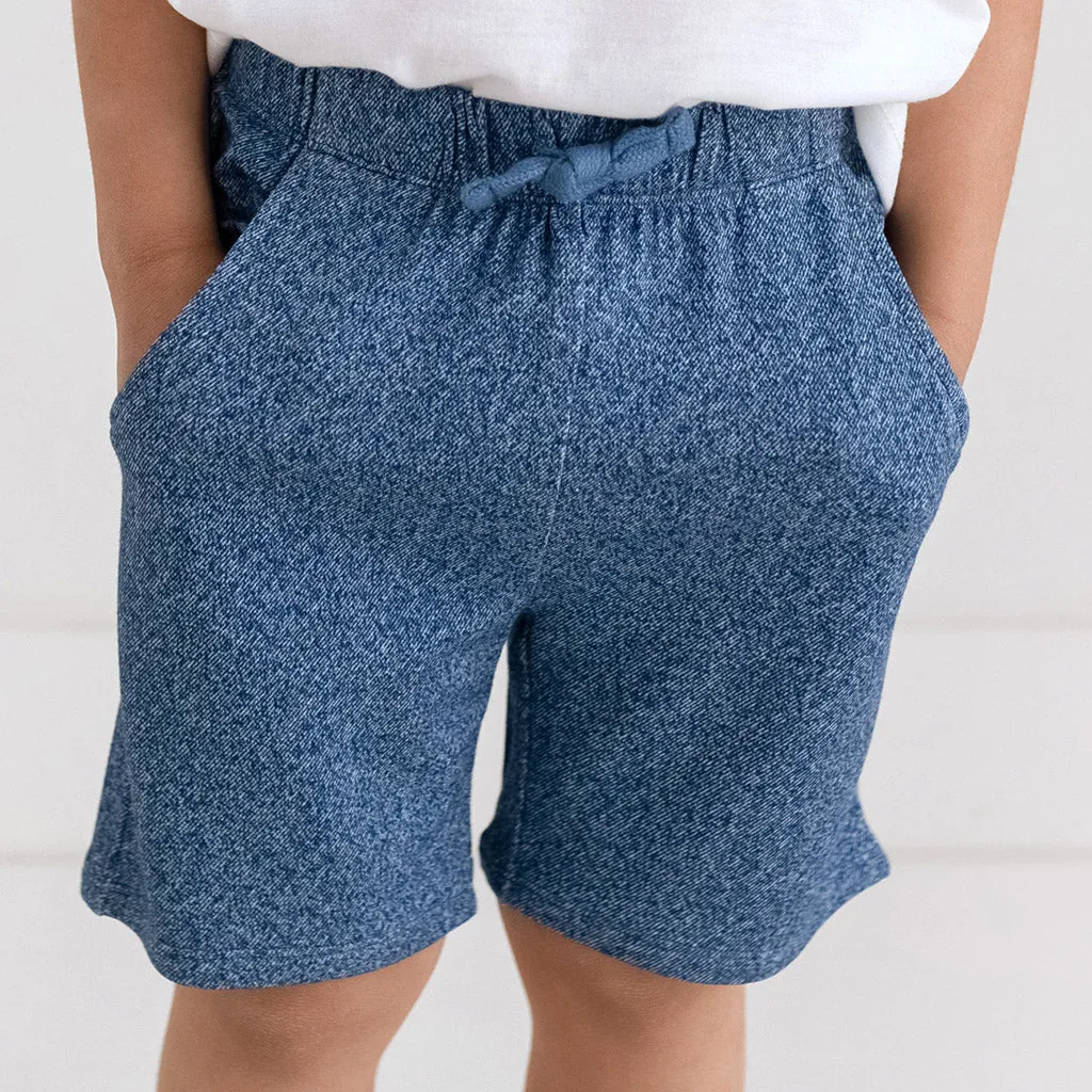 Indigo Denim French Terry Shorts