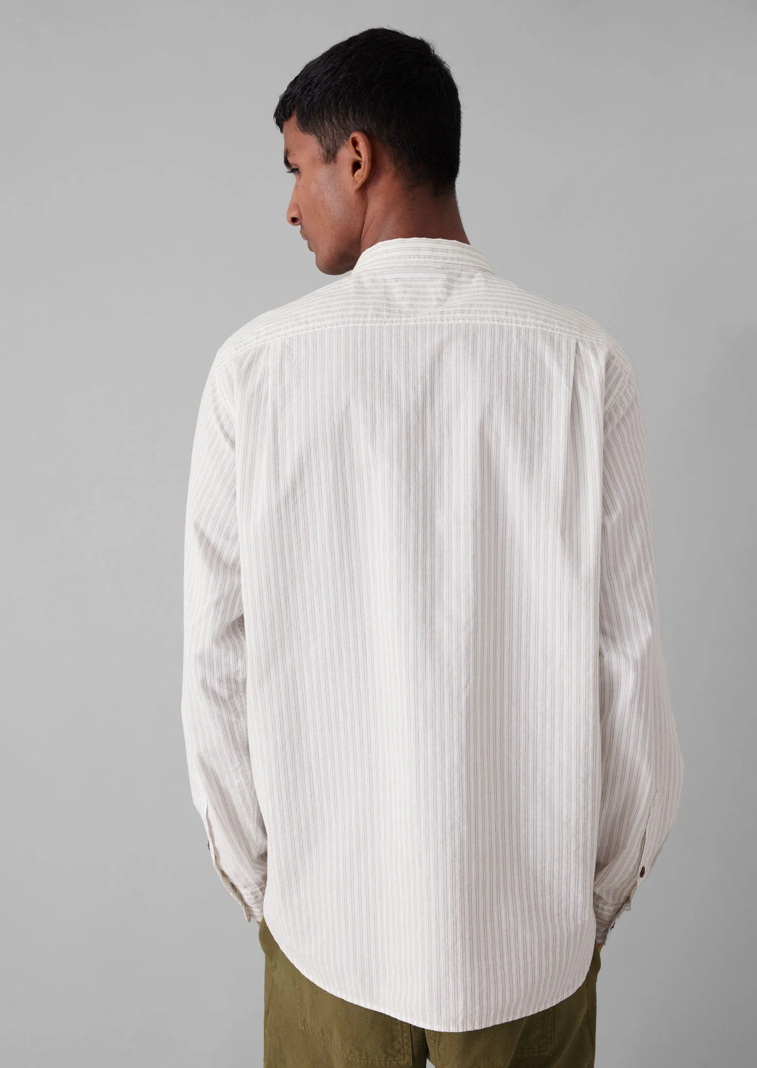 Jacquard Stripe Shirt | Shale Stone