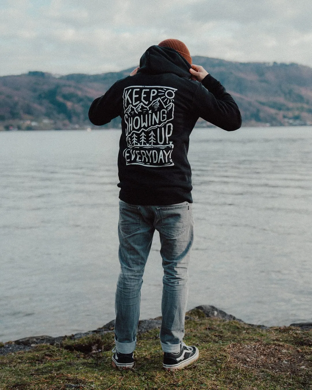 Keep Showing Up Organic Hoodie - Black