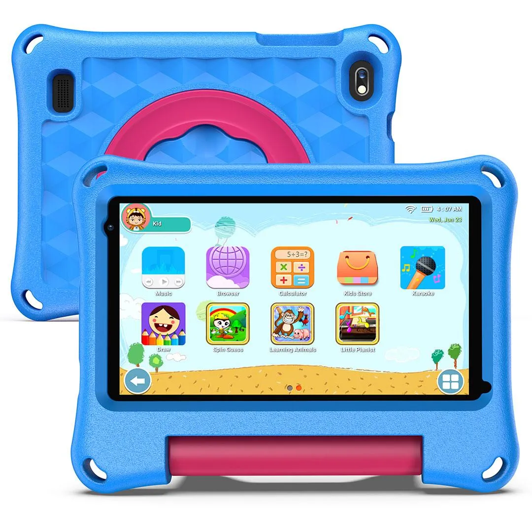 Kids 7 Inch Wifi Tablet, Touch Screen, Android 11, Pre-Installed iWawa Kids and Parental Control, Quad Core Processor, 2GB RAM, 32GB ROM,  2MP Front   2MP Rear Camera, with Kids-Tablet Case