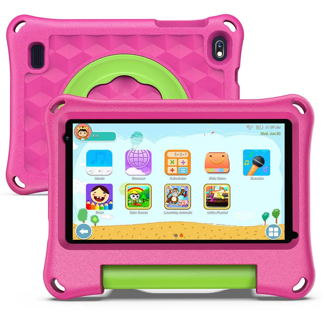 Kids 7 Inch Wifi Tablet, Touch Screen, Android 11, Pre-Installed iWawa Kids and Parental Control, Quad Core Processor, 2GB RAM, 32GB ROM,  2MP Front   2MP Rear Camera, with Kids-Tablet Case