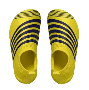 Kids Toddler Boys Athletic Water Shoes Pool Beach Aqua Socks (Medium, Yellow Navy)