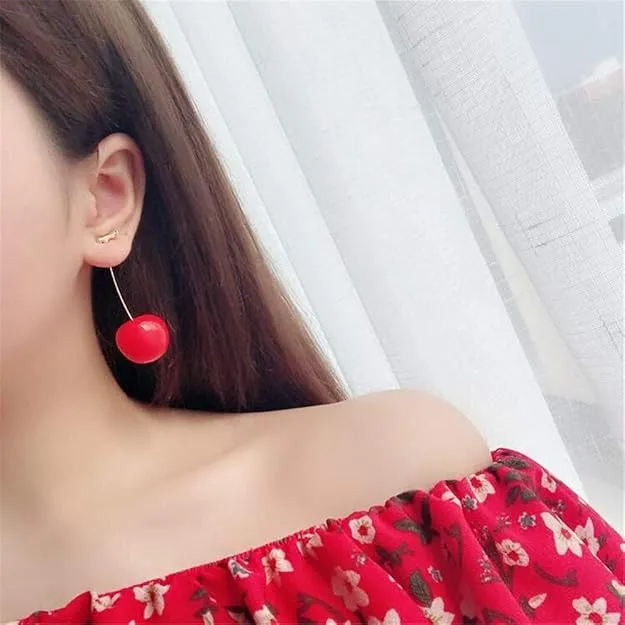 Koreashine™️ Korean Style Cherry Earrings For Women (Red Colour)