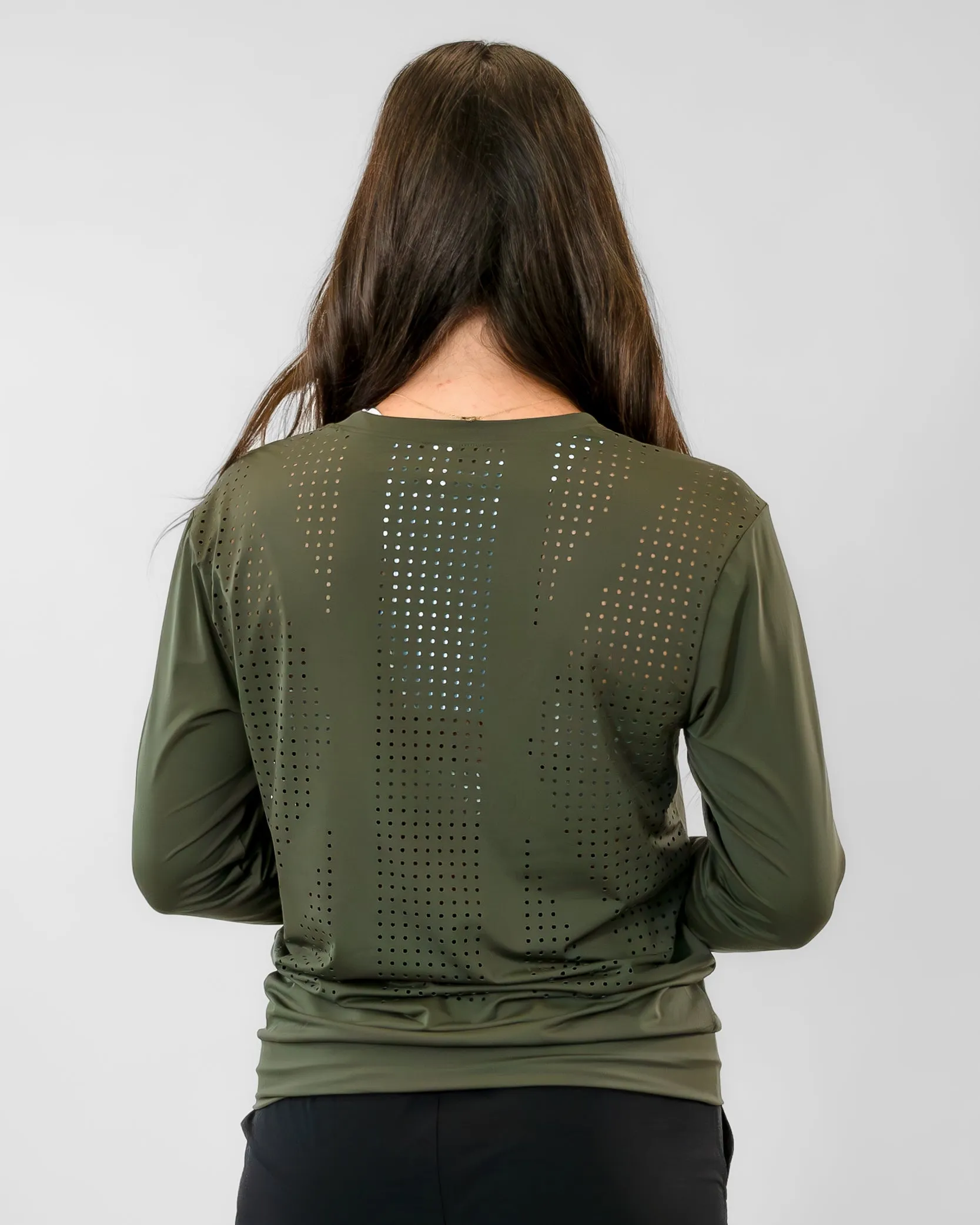 Laser Cut Pullover - Olive