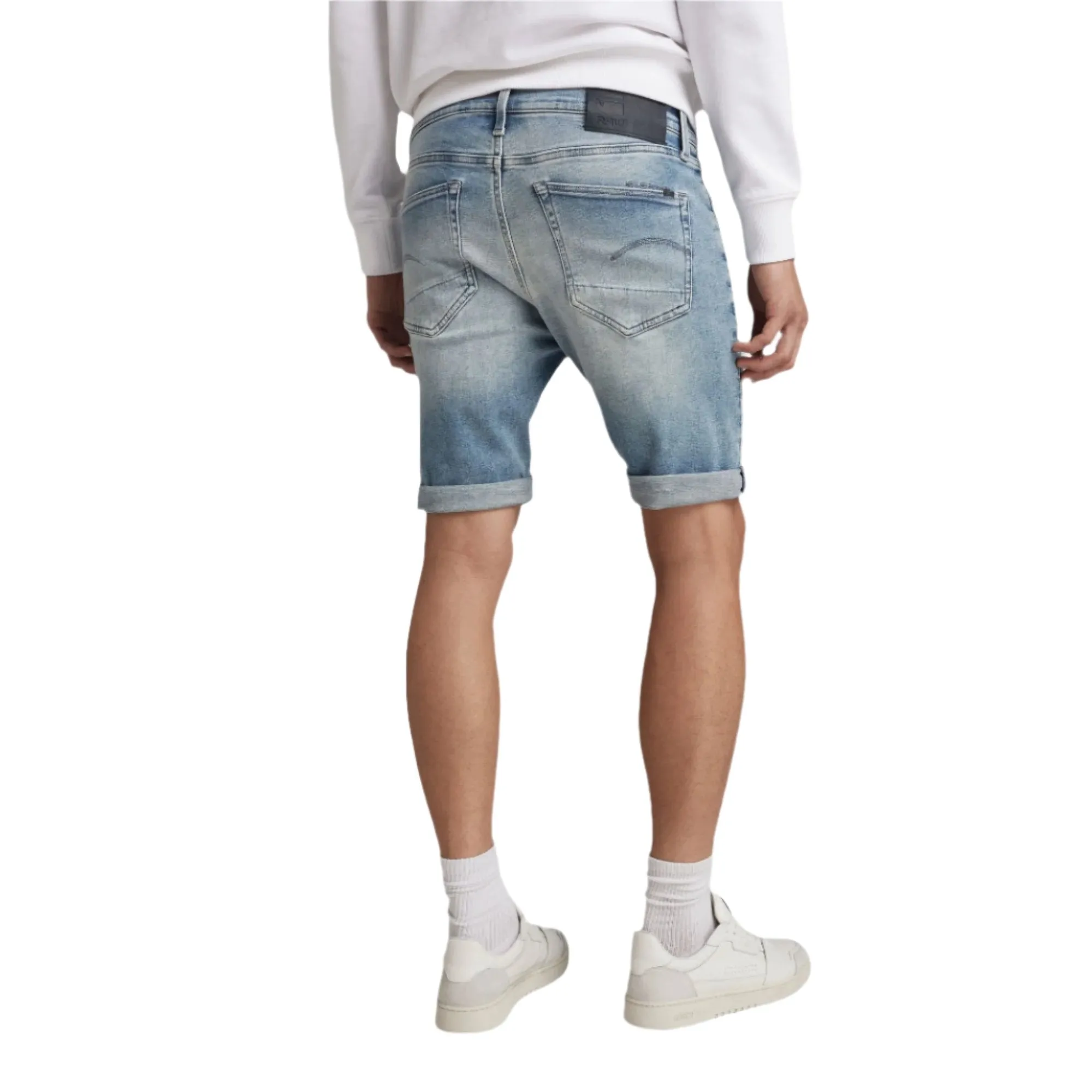 Light Indigo Aged 3301 Slim Shorts