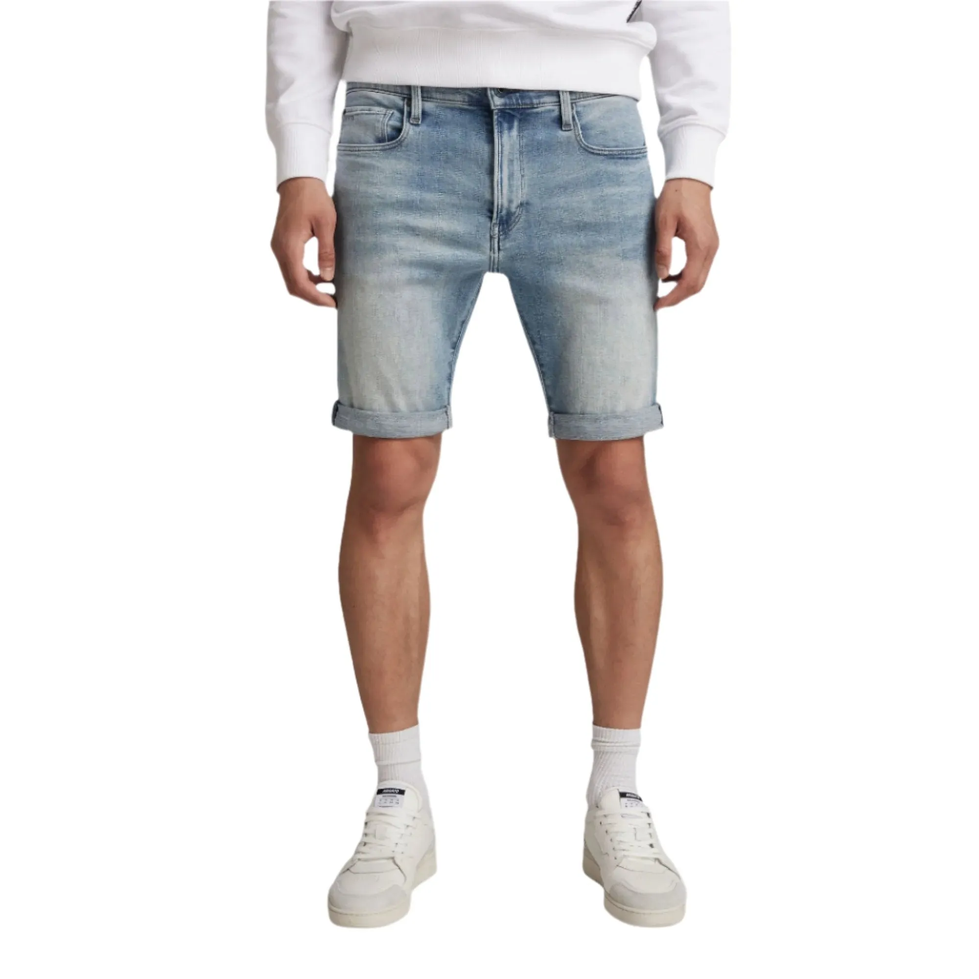 Light Indigo Aged 3301 Slim Shorts