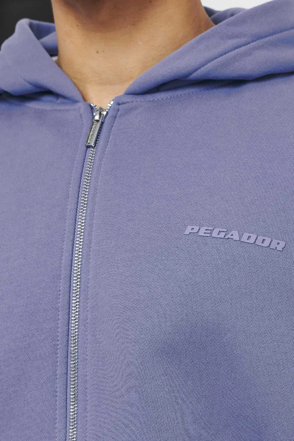 Logo Oversized Sweat Jacket Vintage Washed Magic Violet Gum