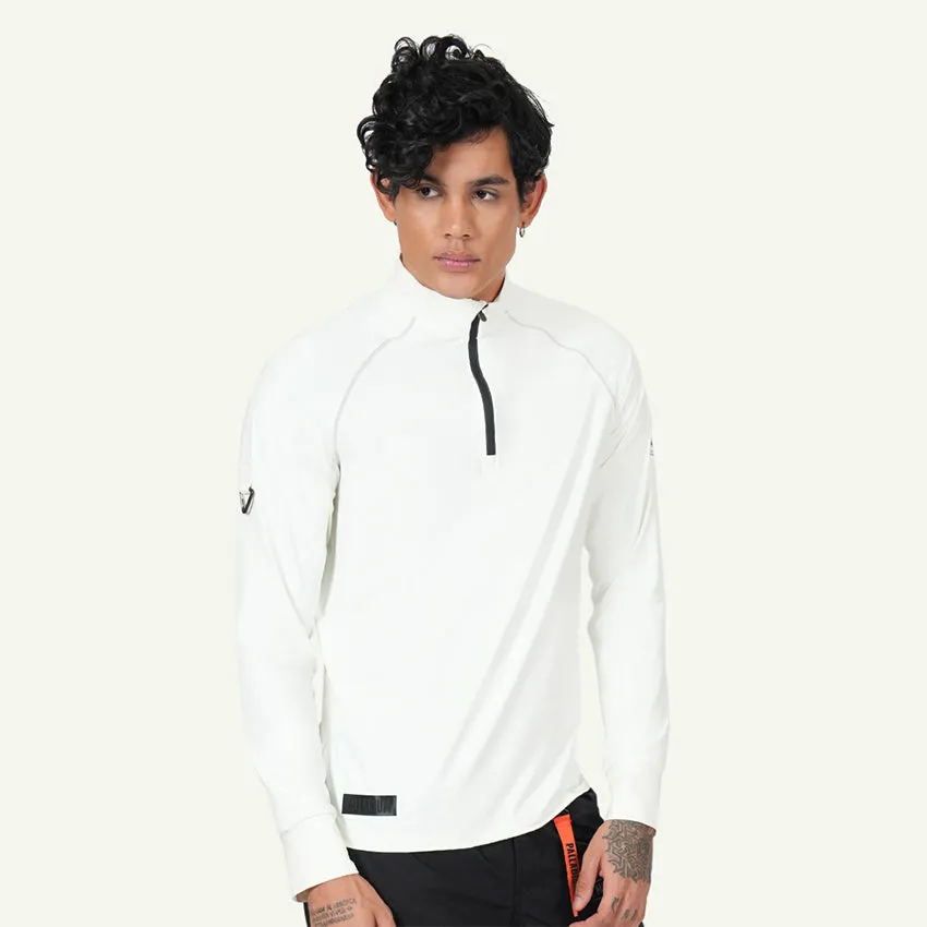 L/S TEE HALF ZIP MEN'S JACKET - STAR WHITE