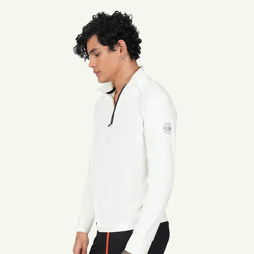 L/S TEE HALF ZIP MEN'S JACKET - STAR WHITE