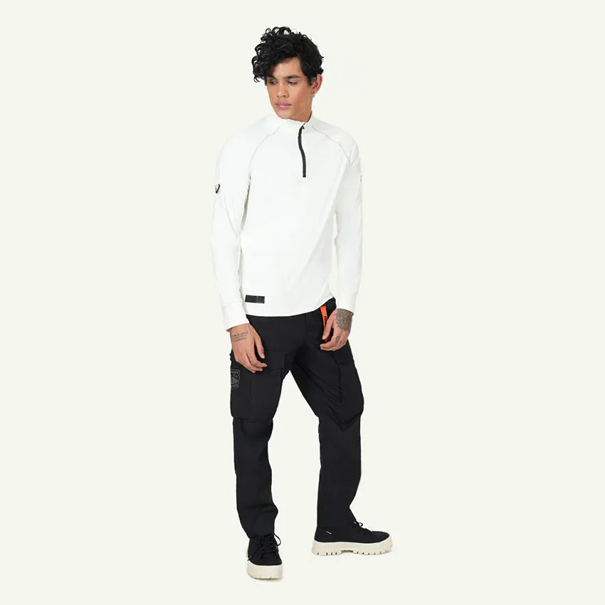 L/S TEE HALF ZIP MEN'S JACKET - STAR WHITE