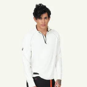 L/S TEE HALF ZIP MEN'S JACKET - STAR WHITE