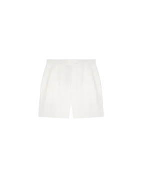 Mens DNA Aloe Linen Mid Length Shorts—off-white