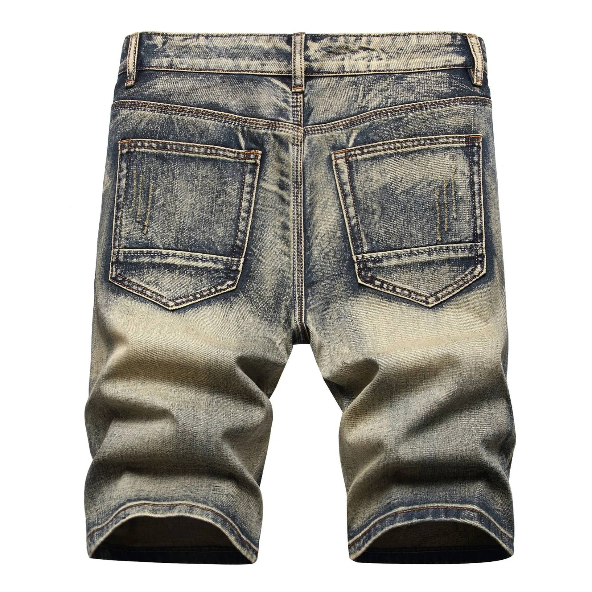 Men's Fashion Ripped Clothing Bermuda Summer Cotton Breathable Denim Shorts | 861