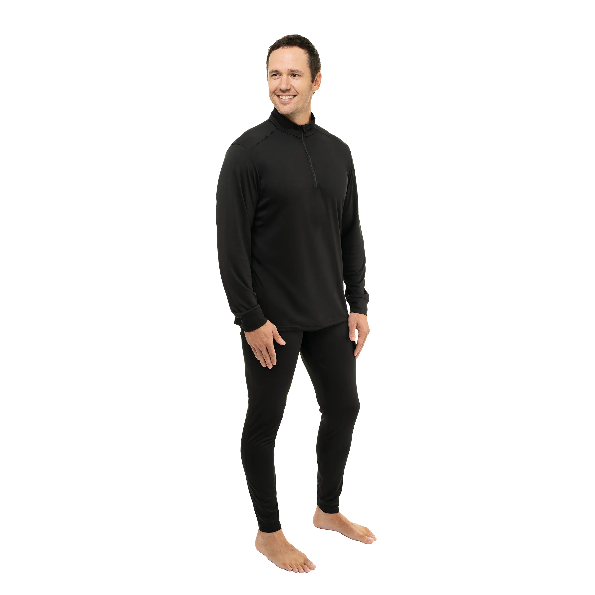 Men's Peach Skins Solid Zip-T - Black