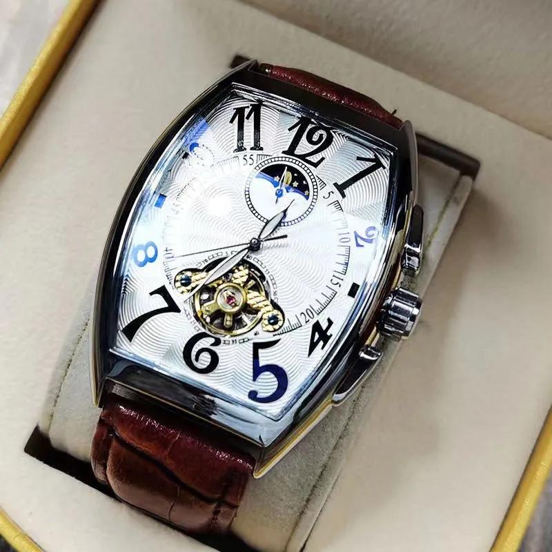 Men's Wristwatches Fashion Moon Phase Tourbillon Automatic Mechanical Watches | m186