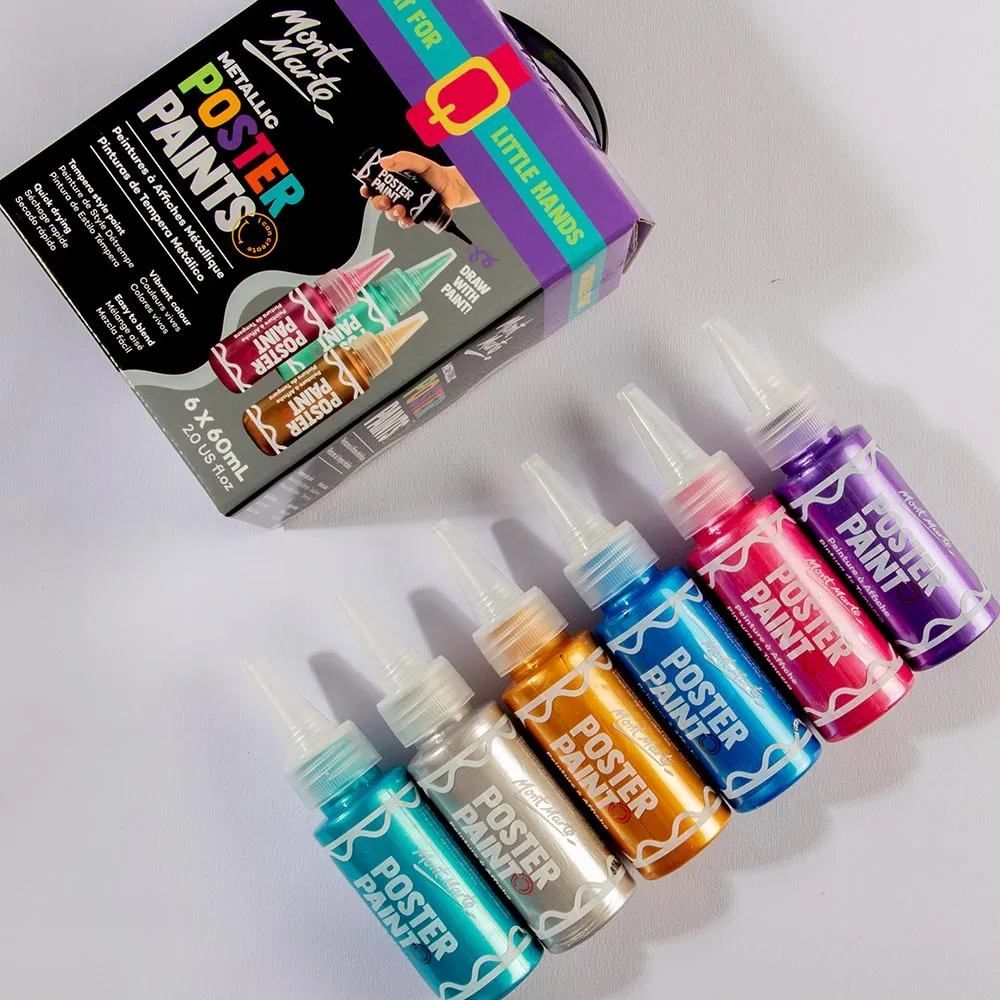 Metallic Poster Paints 6pc x 60ml (2 US fl.oz)