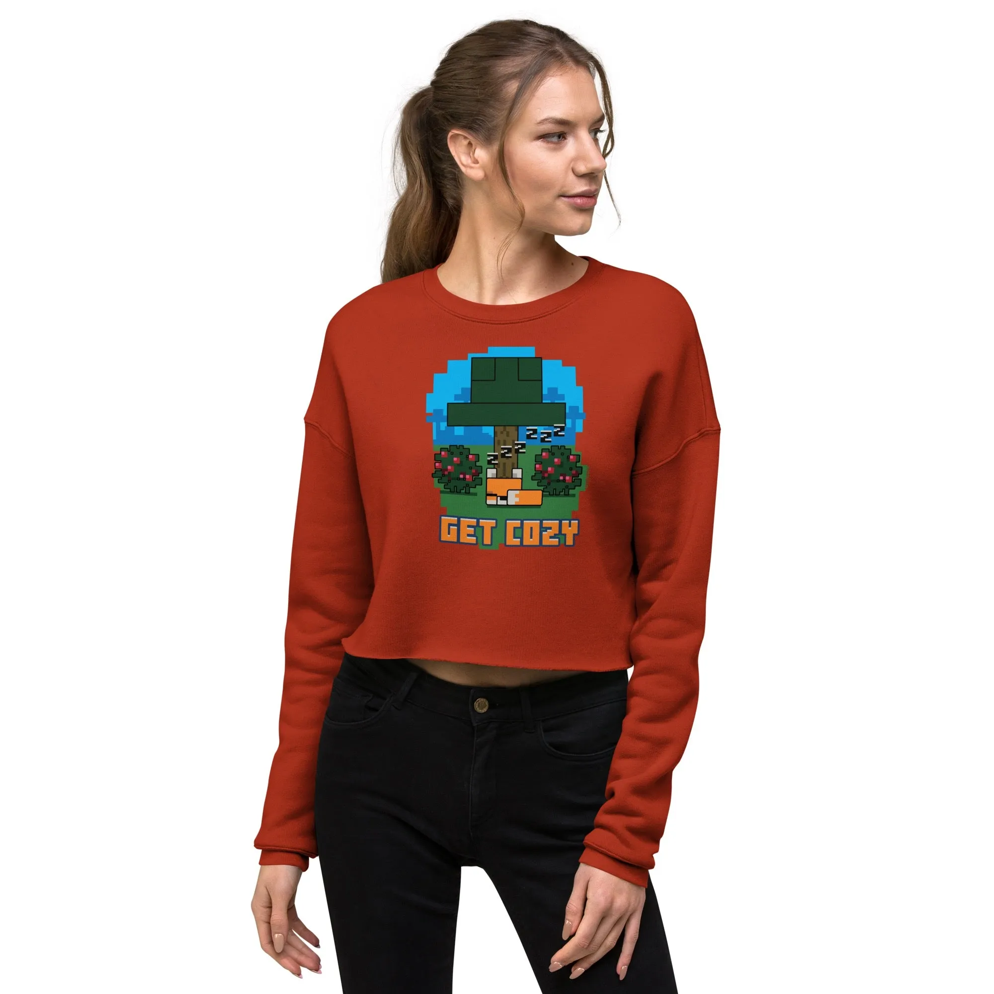 Minecraft Get Cozy Women's Cropped Sweatshirt