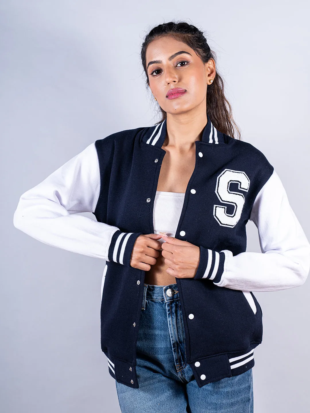 Navy Blue S Varsity Jacket