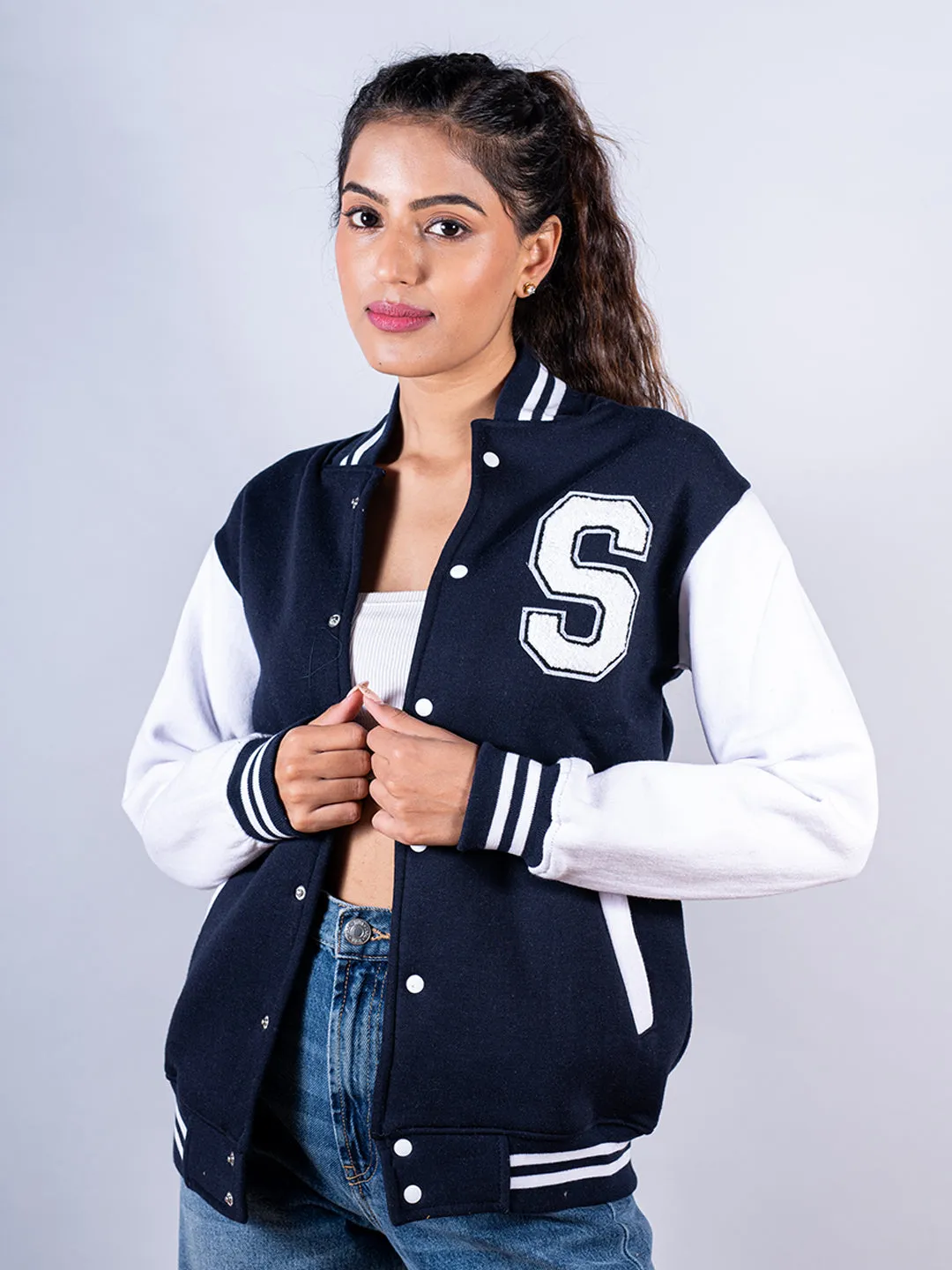 Navy Blue S Varsity Jacket