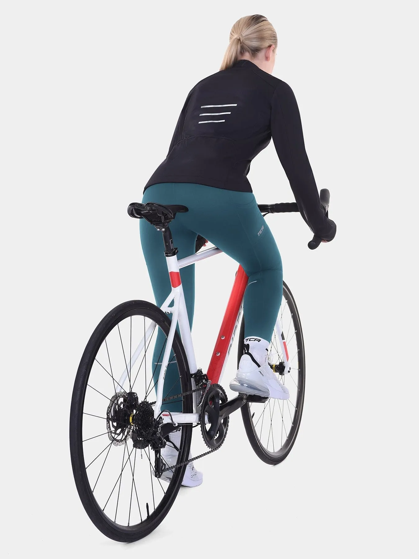 Padded Capri Cycling Leggings For Women With Reflective Strips & Side Pocket