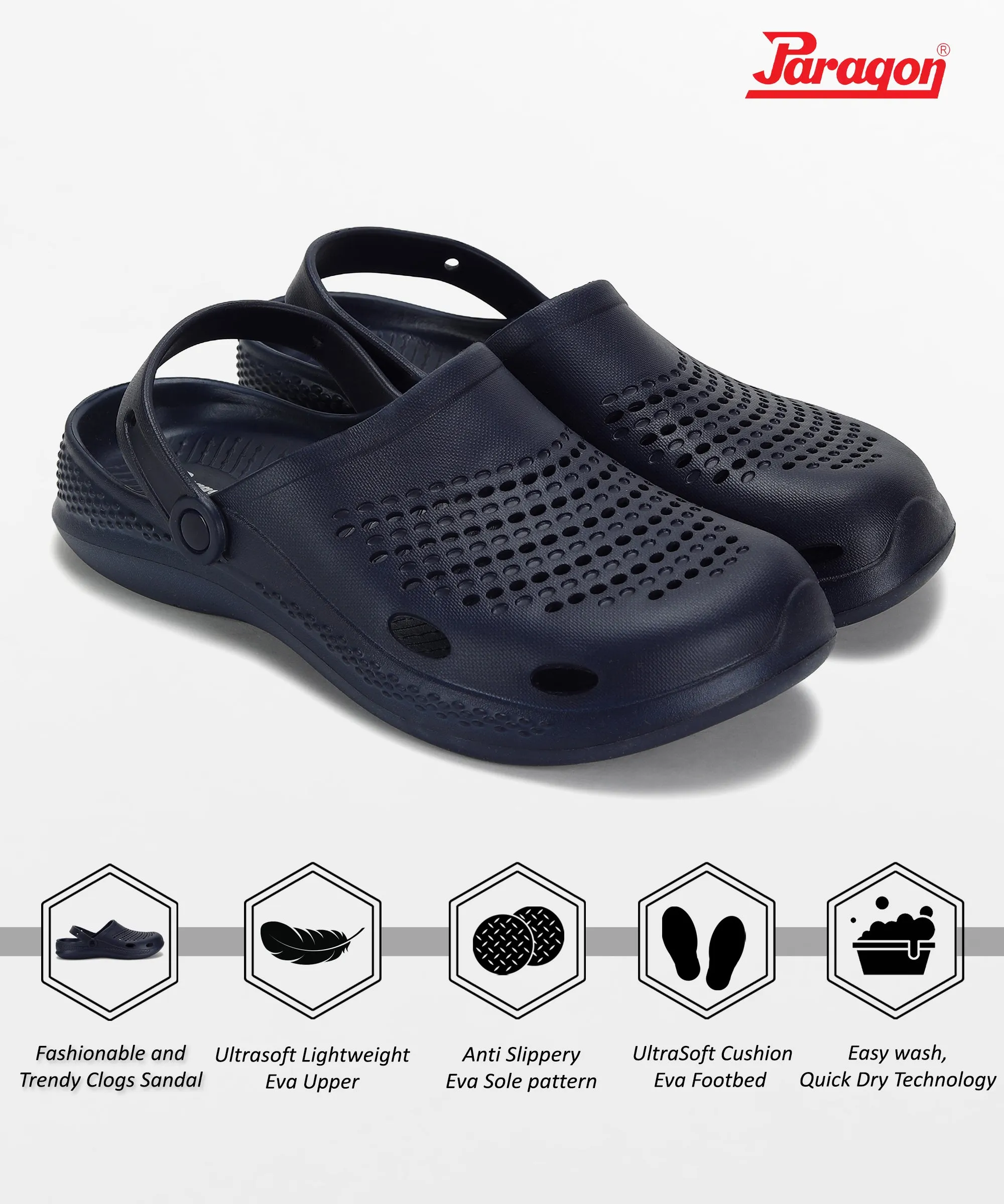 Paragon K10918G Men Casual Clogs | Stylish, Anti-Skid, Durable | Casual & Comfortable | For Everyday Use