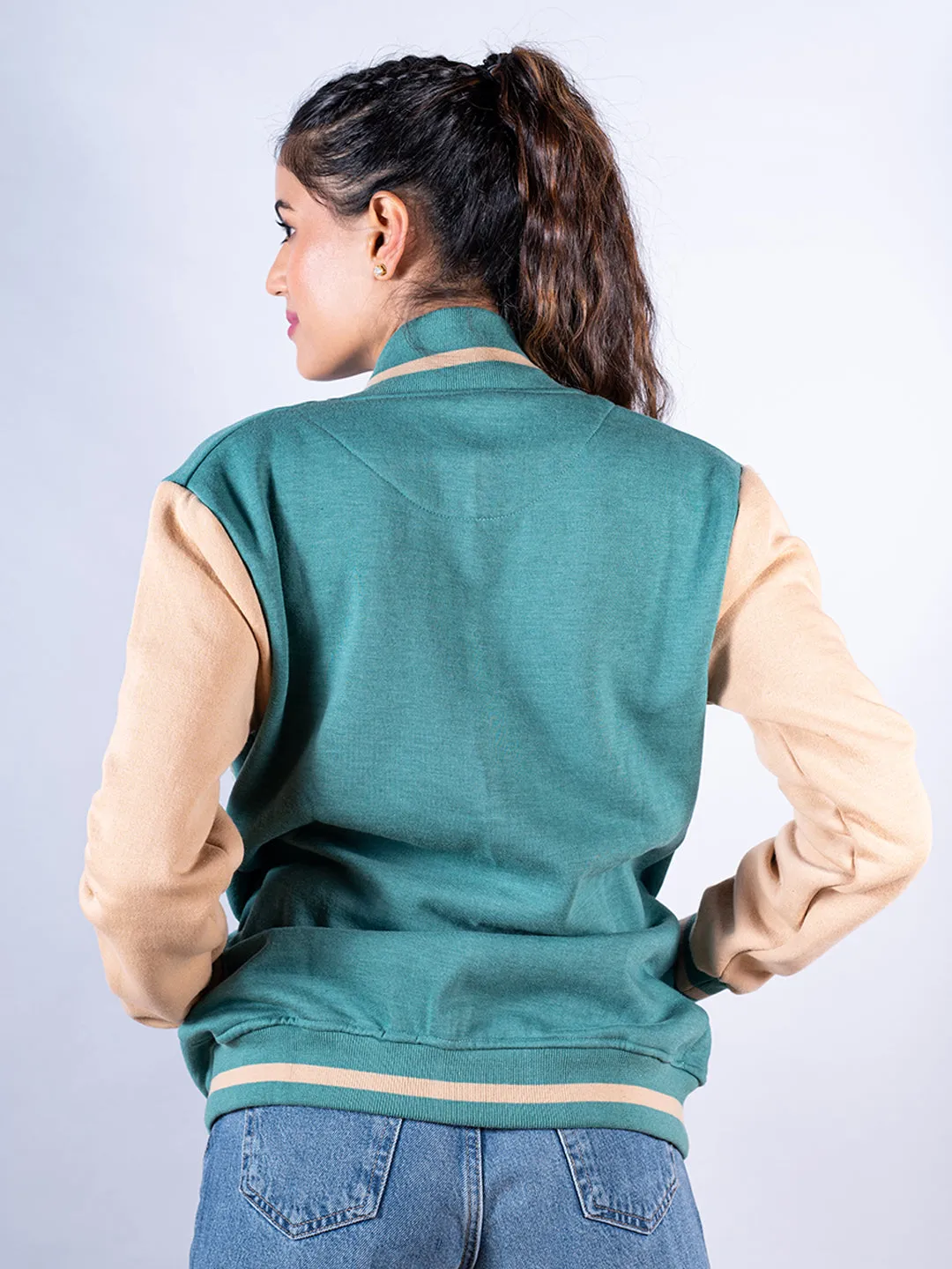 Pizza Sea Green LA Varsity Jacket