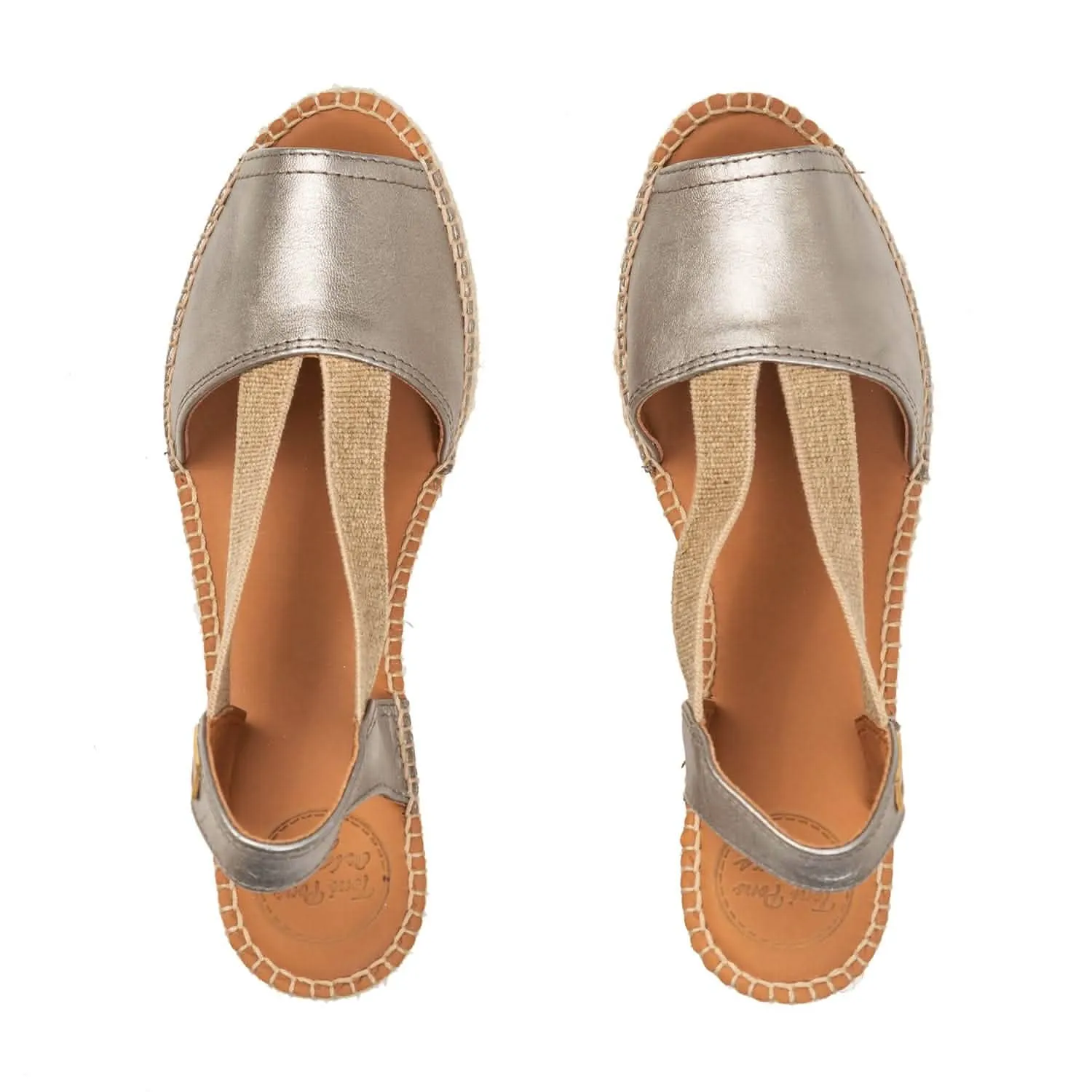 Plain Leather Wedge Espadrille for Women - Teide-P