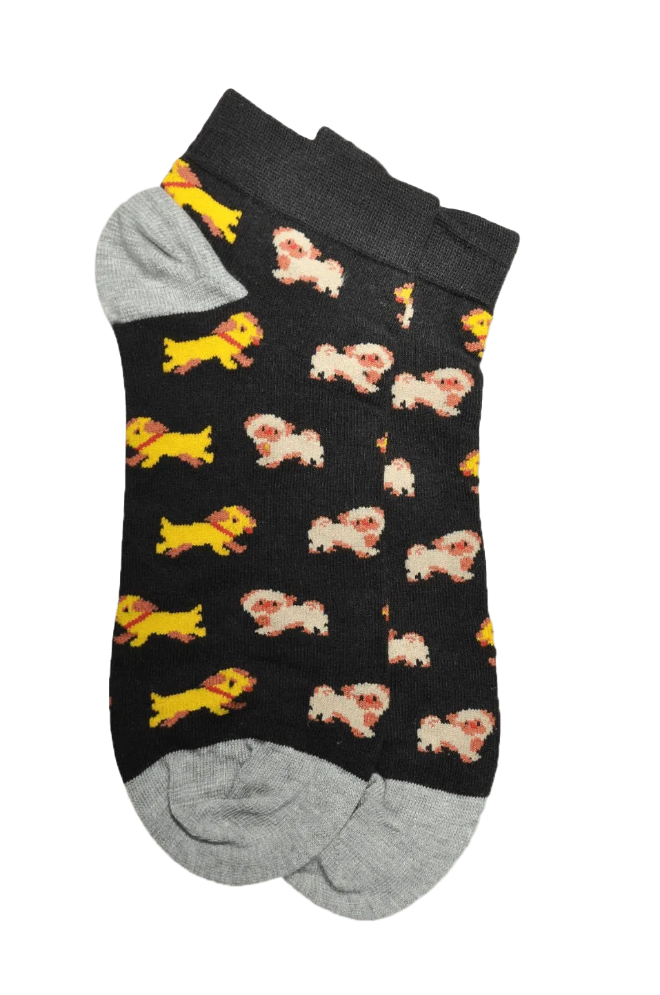 Puppy Printed Black Low Cut Ankle socks Online